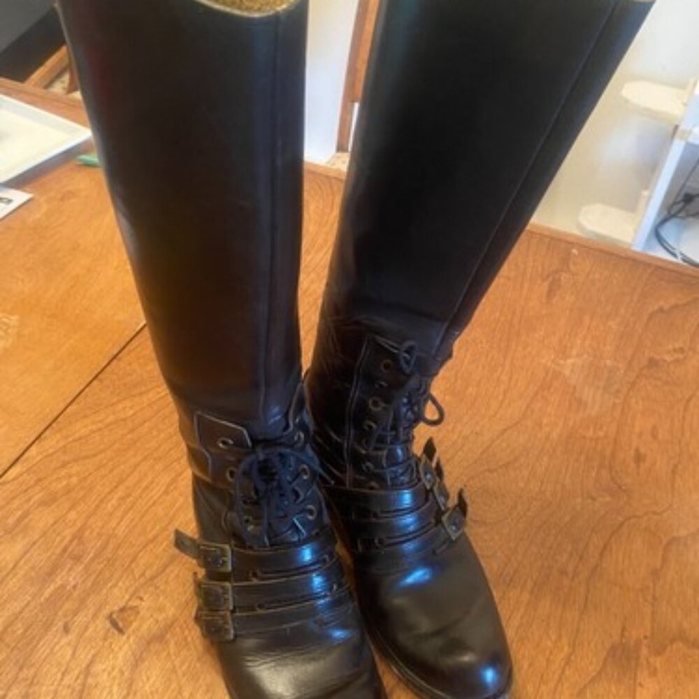 JOHN FLUEVOG ADRIAN NANETTE high BOOTS dark brown size 7 US